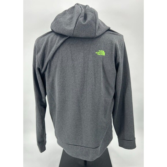 THE NORTH FACE Half Dome Logo Pullover Hoodie Sweatshirt~Gray+Neon Green~Mens L - Picture 4 of 10